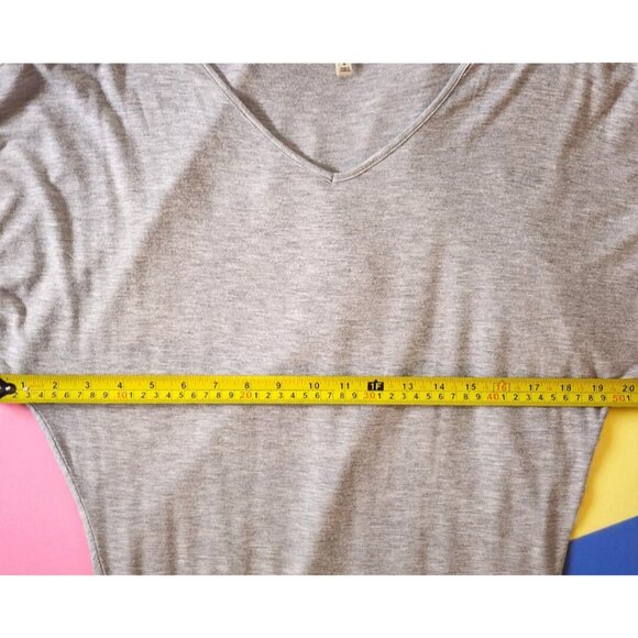 Zenana Outfitters Heather Gray Batwing Sleeve Knit Top–Soft Stretchy Lounge Fit - Picture 4 of 5